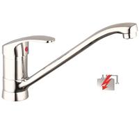 SCHÜTTE 35490 CELLINO - Grifo de cocina de baja presión giratorio 360° para cocina con función antiretorno, grifo mezclador monomando para fregadero (cromo)
