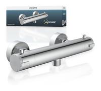 SCHÜTTE 52465 LONDON mezclador termostático para ducha, termostato para ducha mezclador para ducha, grifo mezclador con protección antiquemaduras a 38℃, mezclador para ducha en cromo