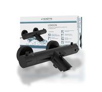 Schütte 52476 LONDRES - Grifo termostático para baño, protección anti-escaldaduras, negro mate (marcado de mercancias)