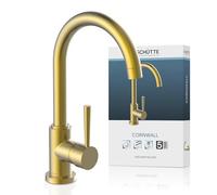 SCHÜTTE 79167 Cornwall - Grifo de cocina giratorio de 360 grados, grifo mezclador para fregadero con mezclador monomando, grifo de fregadero de cocina, color dorado