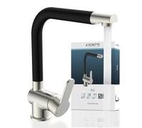SCHÜTTE Grifo mezclador de fregadero RIO acero inoxidable y negro mate
