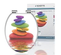 Schütte 80120 Colorfull Stone 80120-Asiento Descenso automático, Apto para Muchos inodoros comerciales, Carga máxima de 150 kg, diseño de Piedras, Colorido