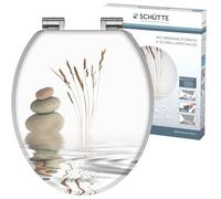 SCHÜTTE 80122 Balance_1 Asiento de inodoro con tapa con descenso automático, apto para muchos inodoros convencionales, carga máxima de 150 kg