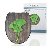 Schütte 82154 Gingko & Wood-Asiento de Inodoro (duroplast, Descenso automático), diseño de Flores, Ginkgo