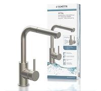 SCHÜTTE 99705 Vital - Grifo de fregadero de cocina con ducha extractible, grifo automático con sensor, mezclador de fregadero, grifo infrarrojo sin contacto de acero inoxidable