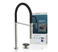 SCHÜTTE AQUADOT - Grifo de cocina digital con control inteligente, grifo moderno para cocina con manguera suave al tacto, aspecto de acero inoxidable/negro