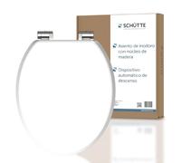 SCHÜTTE - Asiento de inodoro de madera con dispositivo de descenso automático y tapa de fibra de madera