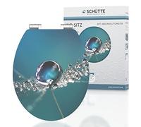 Schütte Asiento HG Water Drop de Alto Brillo con Descenso automático, Apto para Todos los inodoros habituales, Carga máxima de 150 kg, diseño de Gotas 80544, Gota