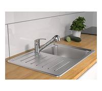 SCHÜTTE DIZIANI - Grifo monomando para fregadero (con alcachofa extraíble, baja presión, cromado)