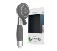 SCHÜTTE Ducha de mano Vital | con mango antideslizante | Alcachofa de ducha con puntos anitikalk | 3 tipos de chorro ajustables y función de parada de agua | Alcachofa antical para la ducha