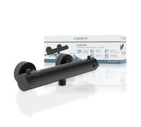 SCHÜTTE LONDON 52466 - Termostato de ducha con protección contra quemaduras a 38 ℃, termostato de ducha, color negro mate