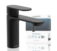 SCHÜTTE Montana 32316 - Grifo monomando para baño con desagüe, color negro