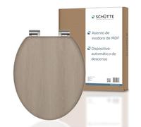 SCHÜTTE Tapa WC Madera Universal | Asiento de inodoro con dispositivo de descenso automático | Tapa vater WC Universal extraíble de irrompible | Tapa y gafas de hasta 250kg | MODERN WOOD
