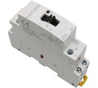 Schütz EACT-25 2P 25A 220V/230V 50/60 Hz DIN Schiene Haushalt AC Modulare Schütze mit manuellen Steuerung Handschalter 2NO oder 1NO 1NC 2NC Industrielle Elektrik Heimwerkerbedarf (220v 16a 2no)