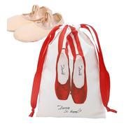 Schuhbeutel - Beutel Wasserdichte Kordeltasche - Satin-Tanzschuhbeutel Mit Kordelzug Leichter Satin-Organizer Staubdicht Für Ballett-Accesorios Auf Reisen Im Fitnessstudio Oder Hinter Der Bühne, Red