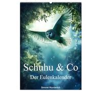 Schuhu & Co - Der Eulenkalender (Wandkalender 2026 DIN A2 hoch), CALVENDO Monatskalender: Zauberhafte Eulen: Wächter der Nacht.
