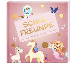 Schulfreunde - MÄDCHEN: ein Album für meine Freunde, Geschenk für Schultüte Einschulung, Schulanfang (Freundebuch Schule) PAPERISH®