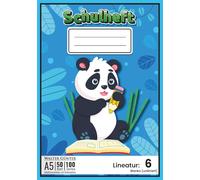 Schulheft Lineatur 6 DIN A5: Schreibheft mit Blanko (Unliniert) 50 Blatt (100 Seiten) mit Seitenzahlen und Inhaltsverzeichnis | Blankbuch für Schule, Studium & Kreative, Skizzen, Notizen & Mind-Maps