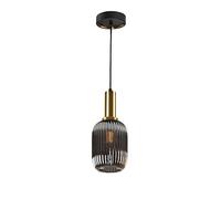 Schuller Lámpara colgante Norma 1 luz Ø 14 cm vidrio gris smoke E27