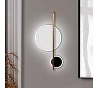 Schuller Valencia Aplique de pared LED Duo, altura 52 cm, negro/dorado, metal