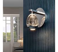 Schuller Valencia Aplique de pared LED Rocio, metal, cristal, 1 luz, cromo EC:EPREL:2050704
