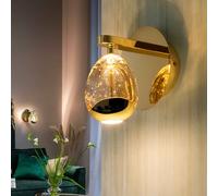 Schuller Valencia Aplique de pared LED Rocio, metal, cristal, 1 luz, dorado