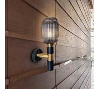 Schuller Valencia Aplique de pared Norma, 42 cm, negro/latón, cristal, E27
