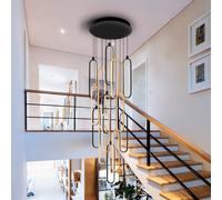 Schuller Valencia Lámpara colgante LED Colette, 14 lámparas, negro/oro rosa, redonda