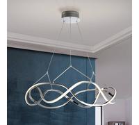 Schuller Valencia Lámpara colgante LED Molly, cromada, Ø 80 cm, atenuable