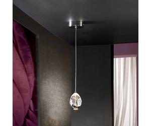 Schuller Valencia Lámpara colgante LED Rocio, 1 luz, metal, cristal, cromo EC:EPREL:1201850
