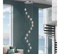 Schuller Valencia Lámpara colgante LED Rocio, 14 lámparas, cromada, suspensión de 500 cm,