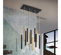 Schuller Valencia Lámpara colgante LED Varas atenuable, 11 luces, dorado/negro, metal