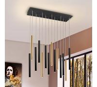 Schuller Valencia Lámpara colgante LED Varas atenuable, 14 lámparas, dorado/negro, metal