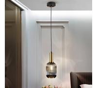 Schuller Valencia Lámpara colgante Norma, Ø 14 cm, negro/latón, vidrio, E27