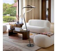 Schuller Valencia Lámpara de pie LED Danza, atenuador, negro mate, metal, aluminio