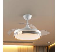 Schuller Valencia Ventilador de techo LED Herón blanco/dorado/gris/transparente Ø106 cm silencioso