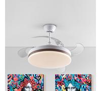 Schuller Valencia Ventilador de techo LED Vento blanco/bronce/humo Ø 100 cm silencioso
