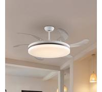Schuller Valencia Ventilador de techo LED Vento blanco/bronce/transparente, Ø 150 cm, silencioso