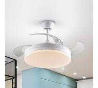 Schuller Valencia Ventilador de techo LED Vento blanco/gris humo CC, Ø 100 cm, silencioso