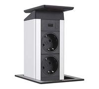 Schulte Evoline® Port Push Cuisine 2 enchufes, 1 x USB Charger, 1 Pieza, 159311000200