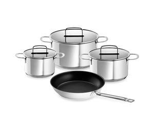 Schulte-Ufer Industar DIAMAS-Pro 163059-28 - Juego de cacerolas (4 piezas, acero inoxidable, inducción)