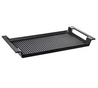 Schulte-Ufer Rustika 1625-44 s - Plancha para barbacoa con asas de hierro fundido en color negro, medidas: 44 cm x 24 cm