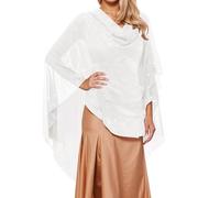 Schultertuch fr Damen, aus Chiffon, kalte Tage, leicht zu tragen, als Accessoire, Reisen, mit klarer Form, verschiedene Anlässe, gut kombinierbar, unterschiedliche Outfits (21), blanco, Altoa única