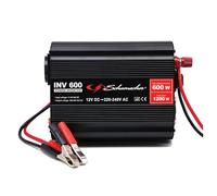 Schumacher Electric INV600 - Inversor Coche 1200W 12V a 220V - Onda Modificada - Protección Térmica y Ventilador Silencioso - Caravana, Barco