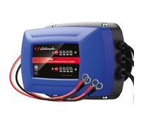 Schumacher Electric SC348-15A Cargador para 2 Baterías 12V Simultáneamente - Barco, Furgoneta, Caravana - Carga Inteligente - Pantalla Digital