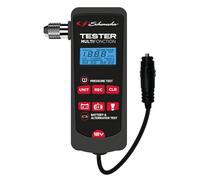 Schumacher Electric XP200 - Comprobador 3 en 1 Batería 12V, Alternador y Presión de Neumáticos - Compacto, Portátil, Mechero - Linterna LED Integrada