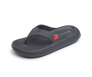 Schu'zz - Flip Flop para mujer - Tong ligero, esponjoso y ultra cómodo - Suela gruesa - Ideal para el hogar, las vacaciones y el ocio, Negro antracita., 39/40 EU