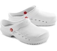 Schu'zz Schuzz señora zueco zapatos profesionales PROTEC Femme uni Blanc & Gris / White EUR 38