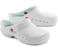 Schu'zz Schuzz Zuecos señora zapatos profesionales PROTEC Femme uni Blanc & Aqua / White EUR 37