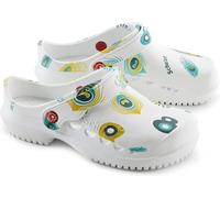 Schu'zz Zuecos para mujer PROTEC Femme imprimé Plume de paon / Multicolor EUR 37